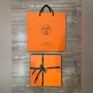 EMPTY Hermes scarf gift box & bag